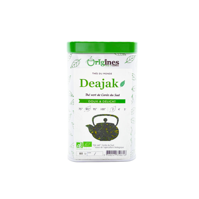 Deajak - Thé vert Bio de Corée - Boîte Métal 80g