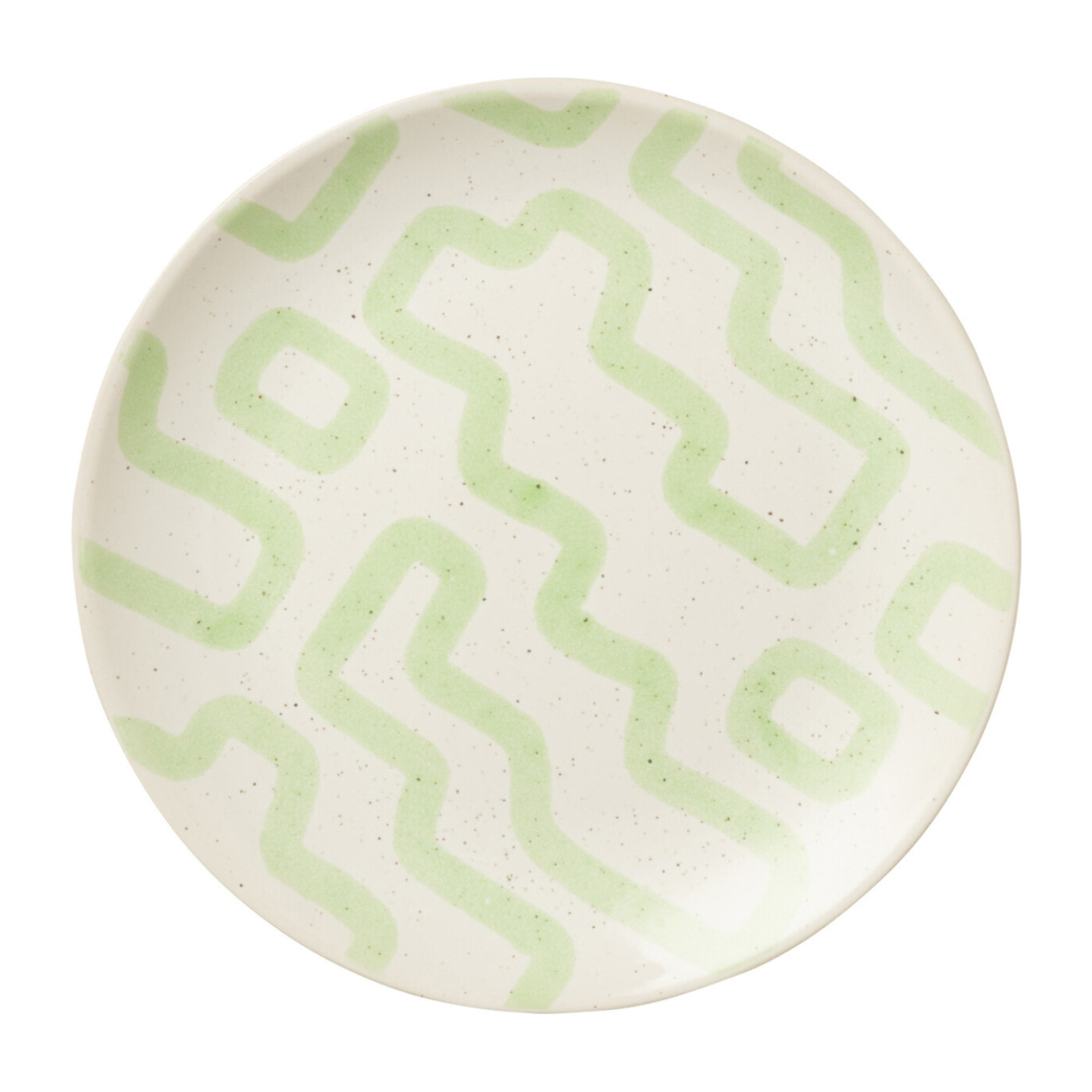 J-Line Assiette Motif Porcelaine Vert Small