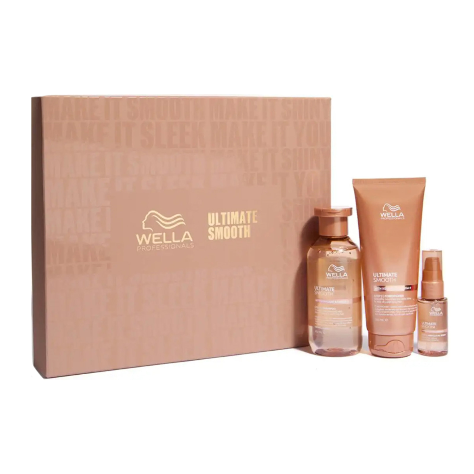 WELLA PROFESSIONALS Set Cofanetto Ultimate Smooth Shampoo 250ml + Conditioner 200ml + Miracle Oil 30ml