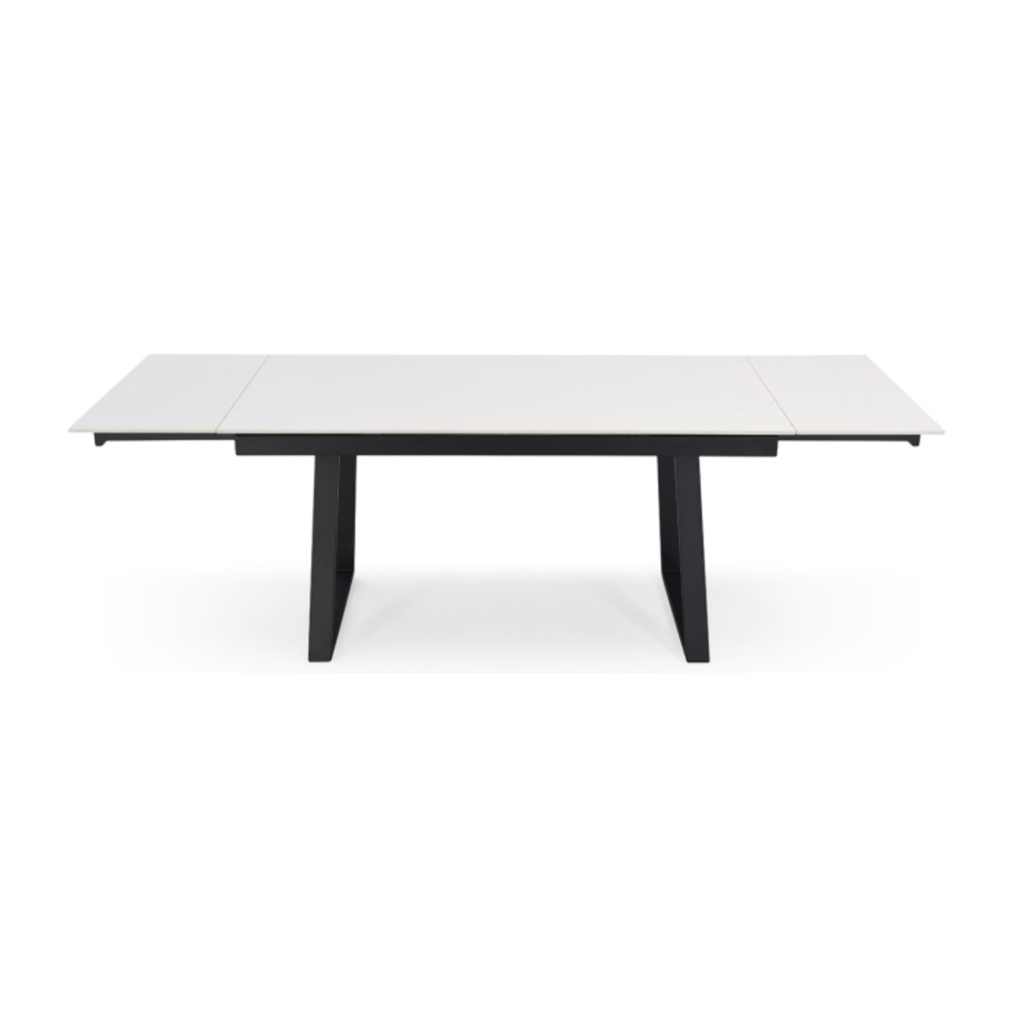 Table extensible céramique blanche 180/260 cm - 8 piètements - UNIK