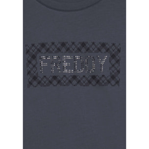 T-shirt comfort manica lunga con retro stampato