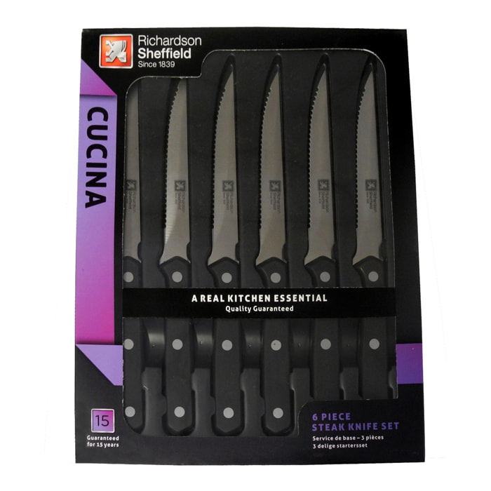 Cucina - Coffret 6 couteaux steak