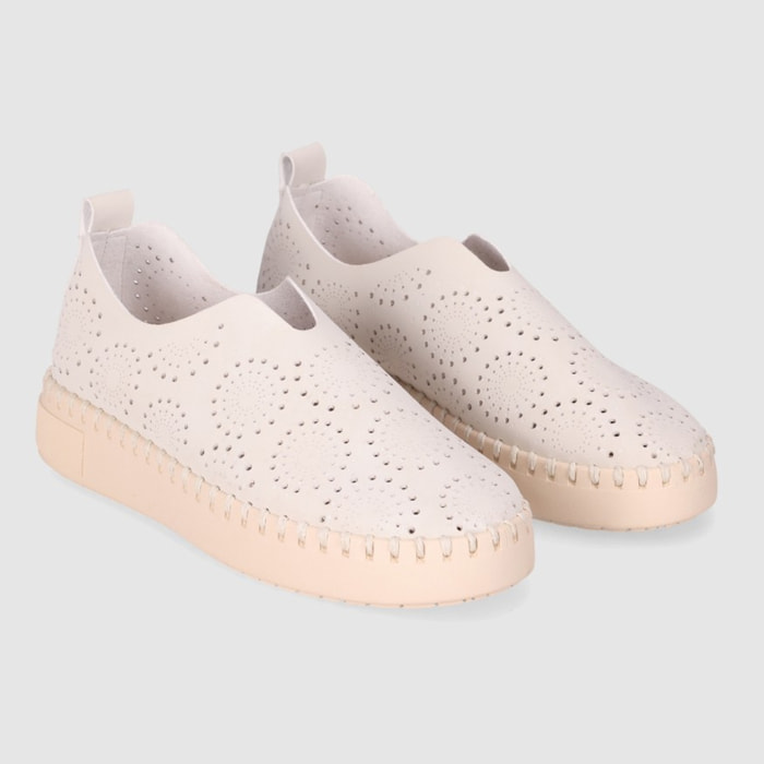 Zapatos de Tejido - Beig - Tacón: Bajo