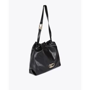 Borsa shopper effetto pelle con logo