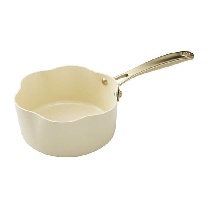 Casserole en aluminium recyclé beige 18cm en forme de fleur DAHLIA