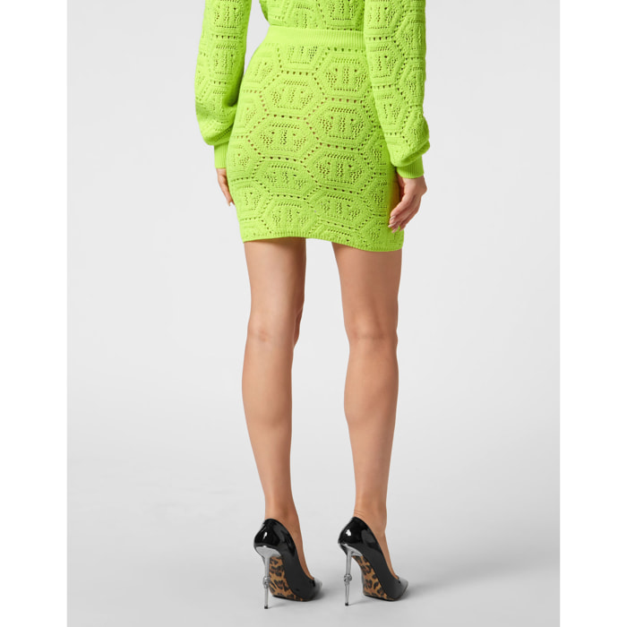 PHILIPP PLEIN Knit Short Skirt MONOGRAM