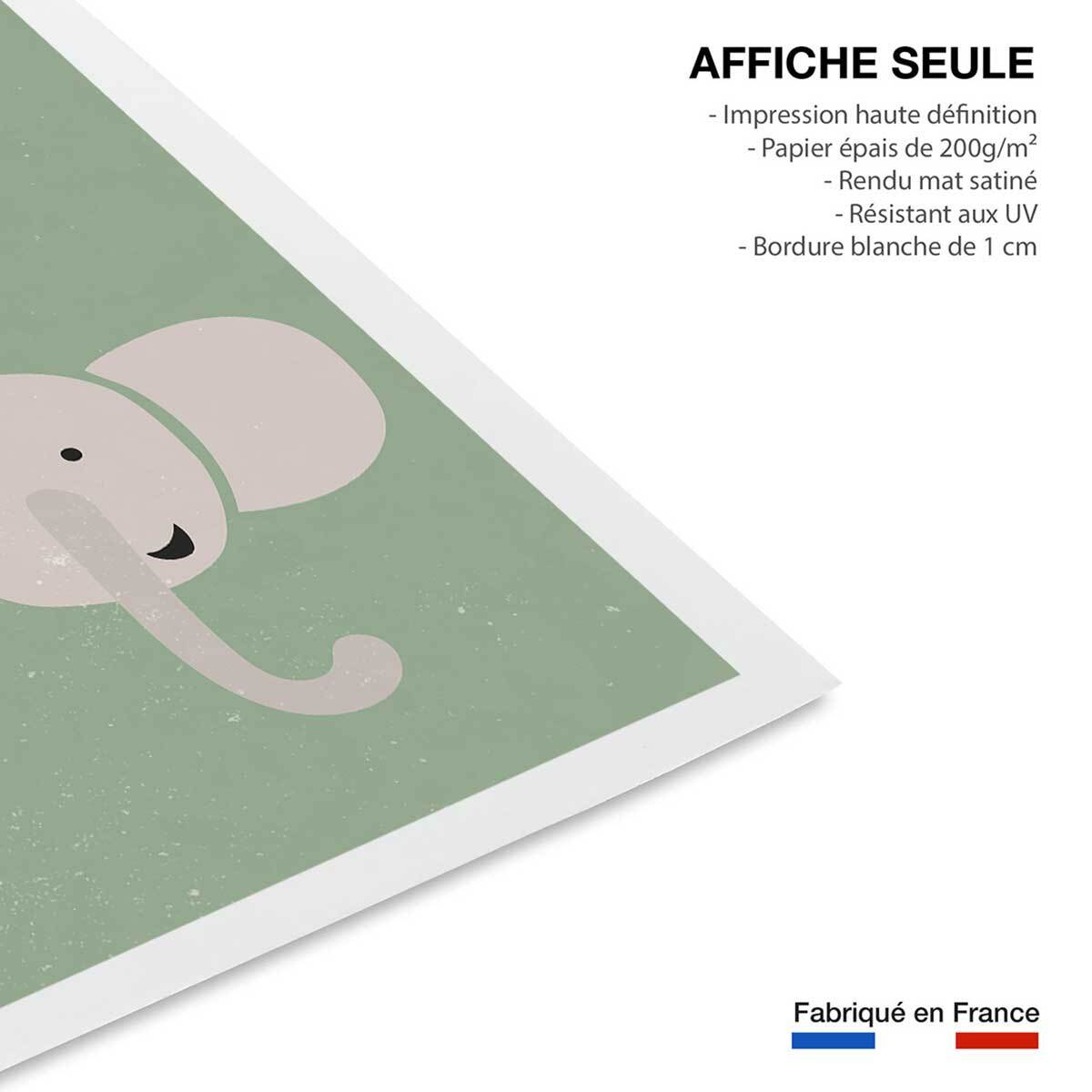 Affiche enfant elephant Affiche seule