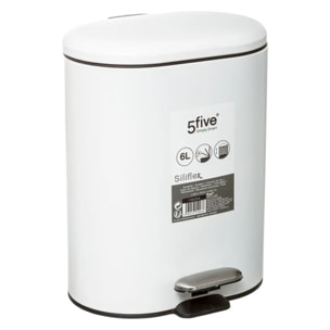 Poubelle soft close métal 6L "Siliflex" blanc