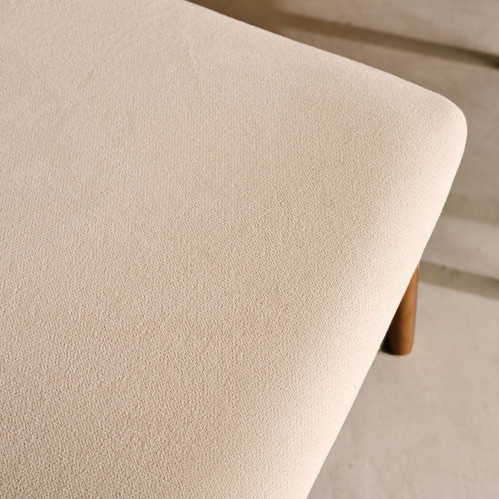 Chaise vintage bois d'hévéa et tissu (lot de 2) ATHENA