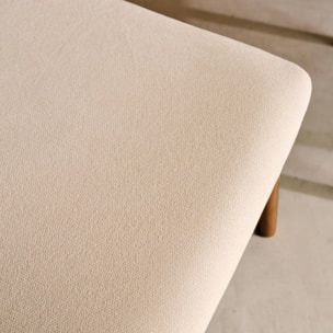 Chaise vintage bois d'hévéa et tissu (lot de 2) ATHENA
