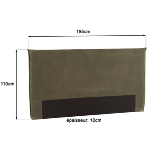 ARTHUR - Tête de lit rembourrée pour lits 160/180cm velours côtelé vert