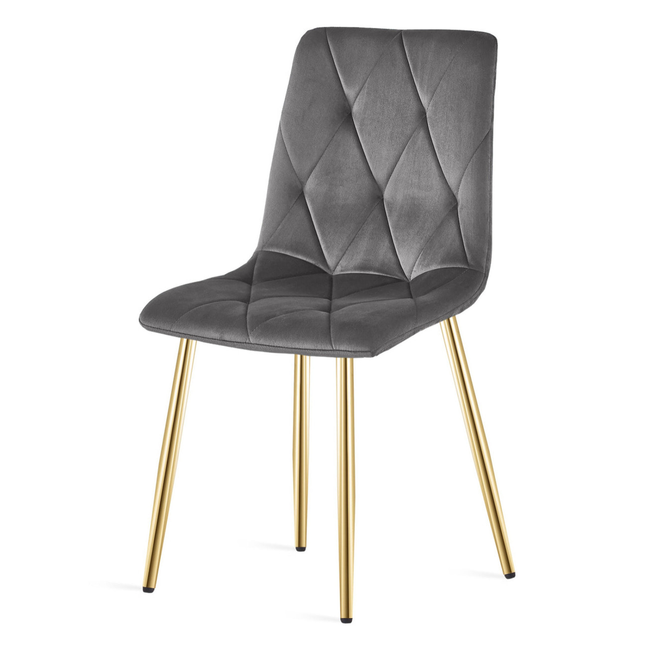 Sedia Libra in velluto grigio scuro con gambe dorate