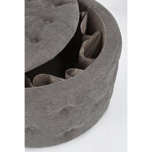 Pouf contenitore porta scarpe ERNESTINE in tessuto grigio scuro