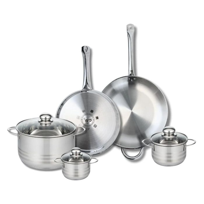 Ensemble de 2 Poêles de cuisson 28 et 32 cm et 3 faitouts 12, 14 et 24 cm Elo Profi Brillant