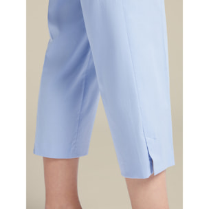Elena Mirò - Pantalones capri de algodón elástico - Light - blue