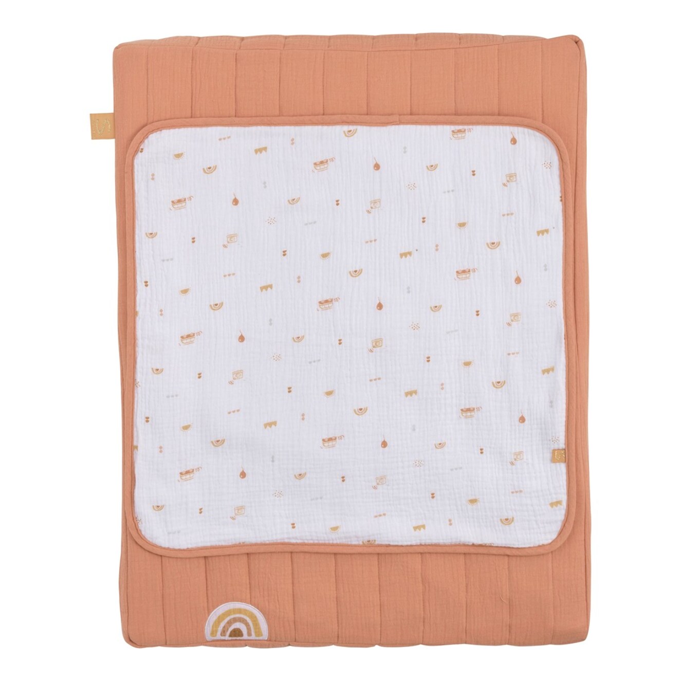 Matelas à langer 6x68x52cm et serviette coton Orange