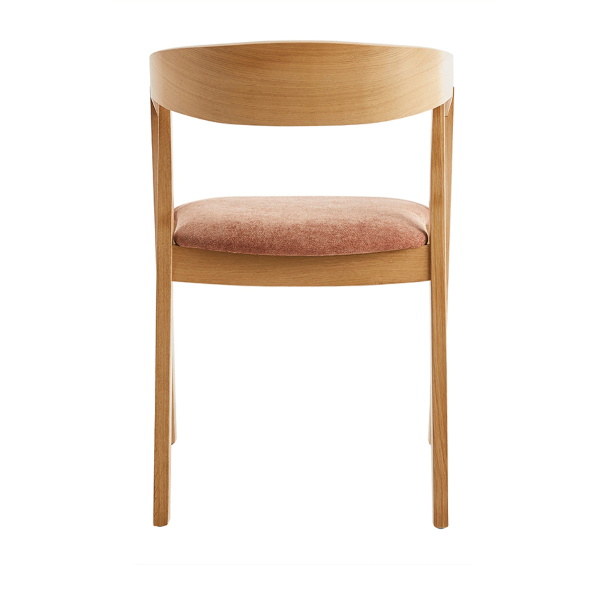Chaises scandinaves empilables en bois clair chêne et tissu effet velours terre brûlée (lot de 2) LOVA