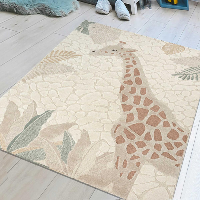 Tapis enfant Girafe beige Tame