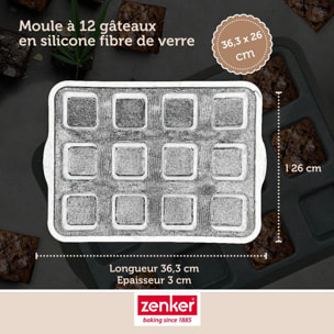 Set pâtisserie avec moule à 12 brownies, 2 bols à mixer, verre mesureur et spatule Zenker