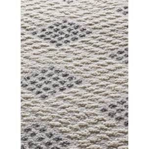 BARESA Alfombra geométrica con relieve en tonos crema y gris, varias medidas disponibles