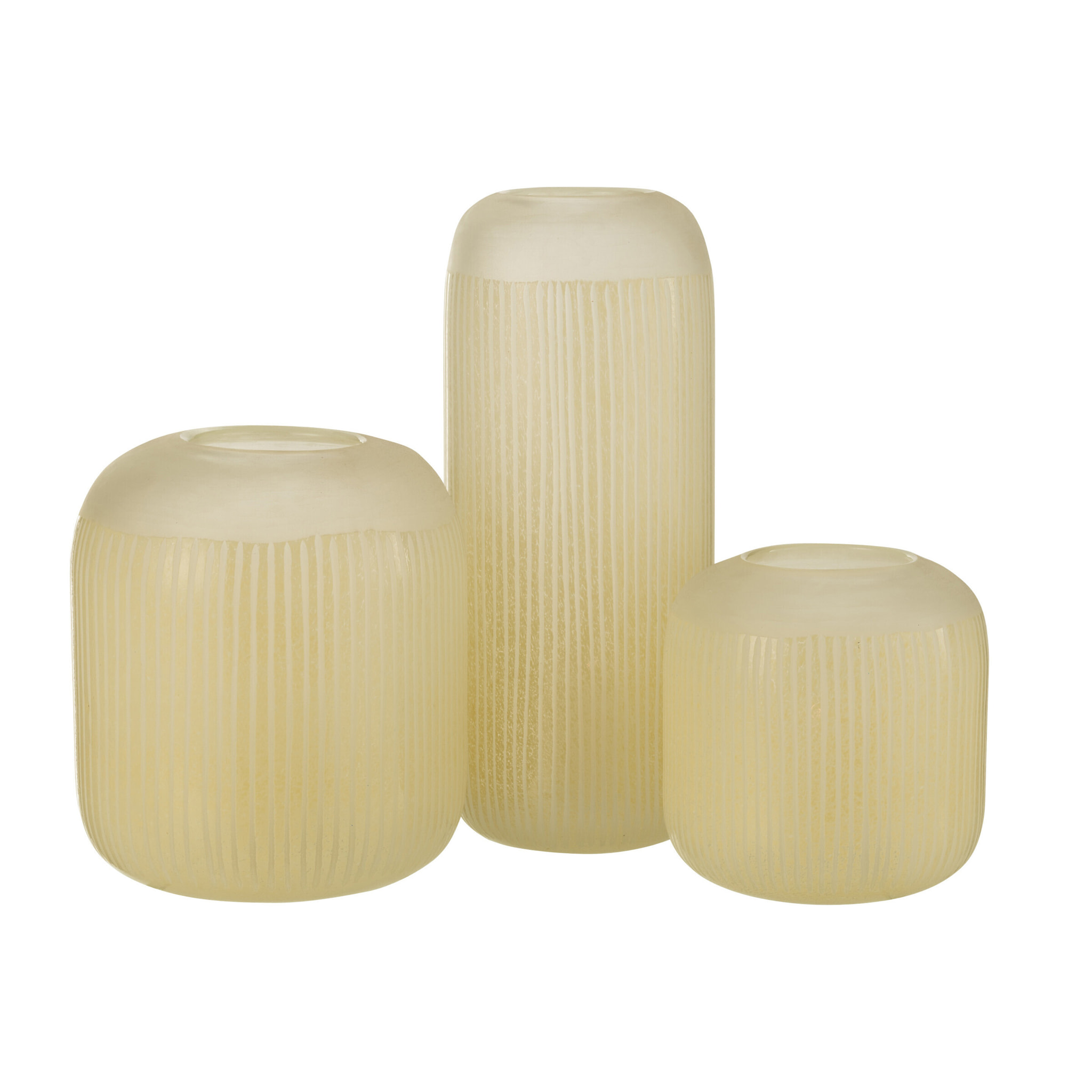 J-Line vase Lignés - verre - jaune clair - large - 34 cm de hauteur