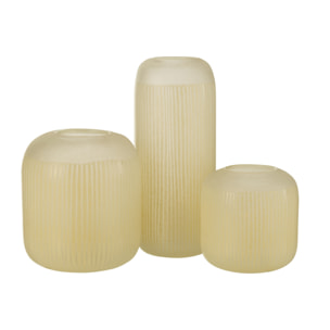 J-Line vase Lignés - verre - jaune clair - large - 34 cm de hauteur