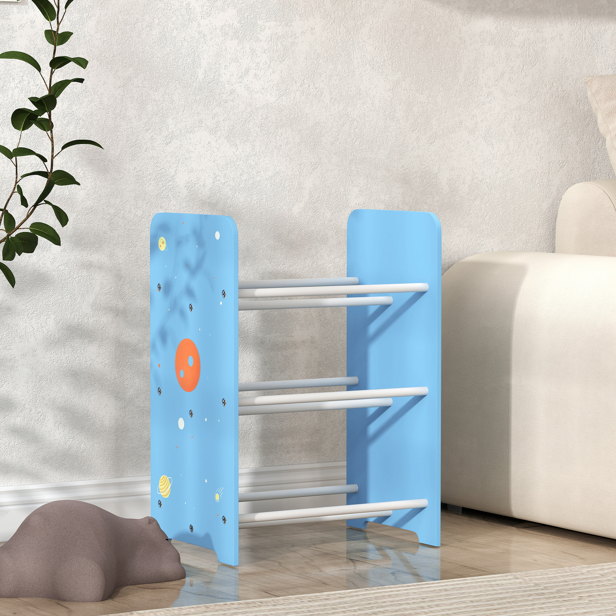 Estantería Infantil para Niños de +3 Años Estantería para Juguetes con 6 Cajas de Tela no Tejida Extraíbles Organizador de Juguetes para Dormitorio Guardería 43x30x60 cm Azul