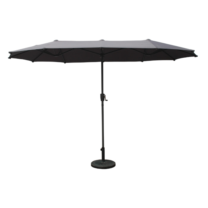 Parasol double 2x4m gris - AMIR