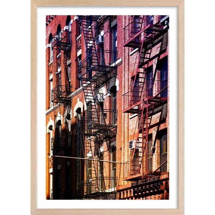 Affiche urbaine new york west side story Affiche + cadre en bois - Chêne