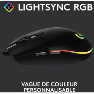 Souris Gamer Filaire LOGITECH G203 LIGHTSYNC GAMING MOUSE noire