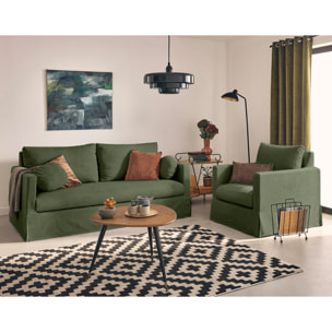 Serena - fauteuil déhoussable en tissu - Vert