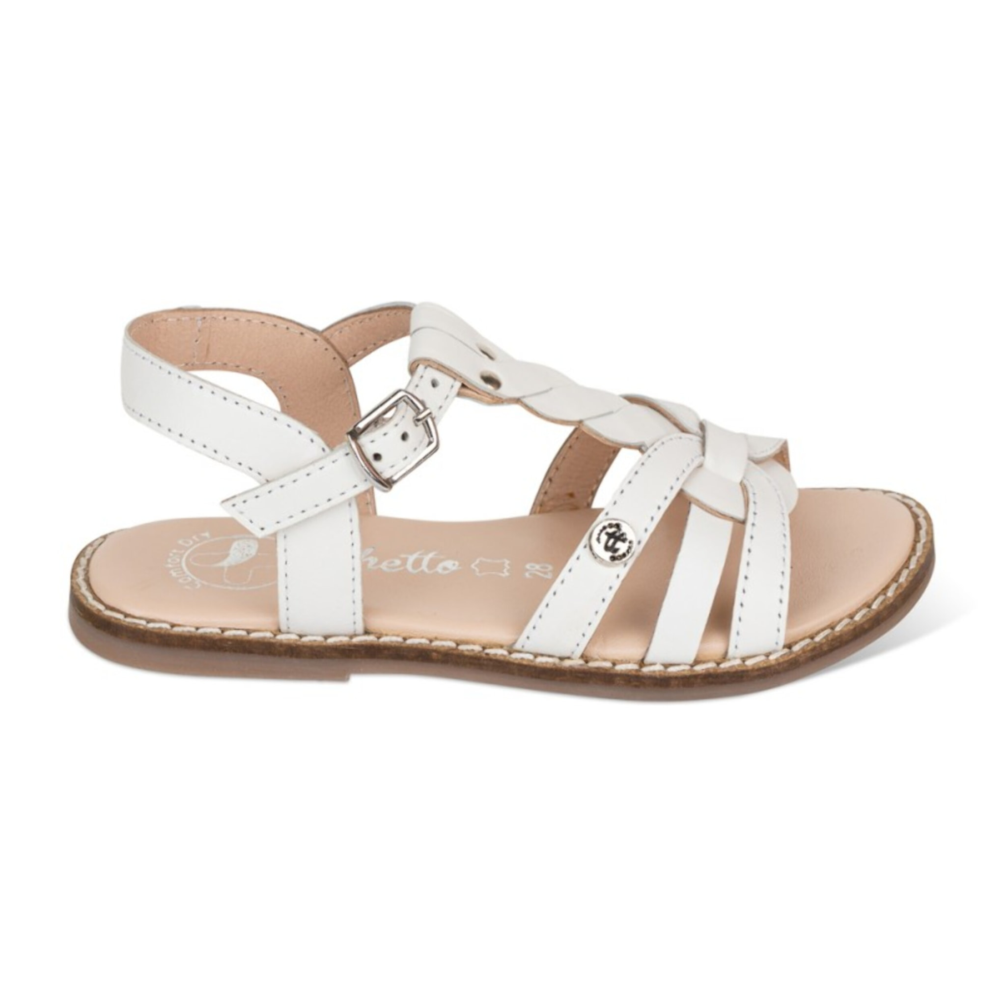 Sandalia Classic Piel Natural. hebilla/Trenza