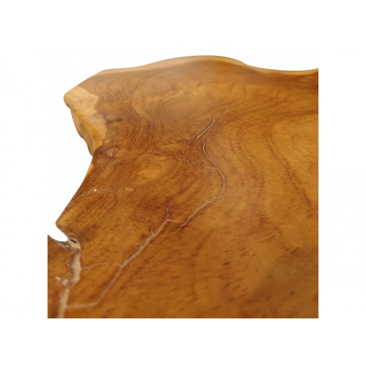 Table basse en bois de teck huilé avec piètement métal - AMPYANG