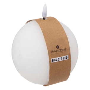 Bougie boule à led "Molia" D12cm blanc