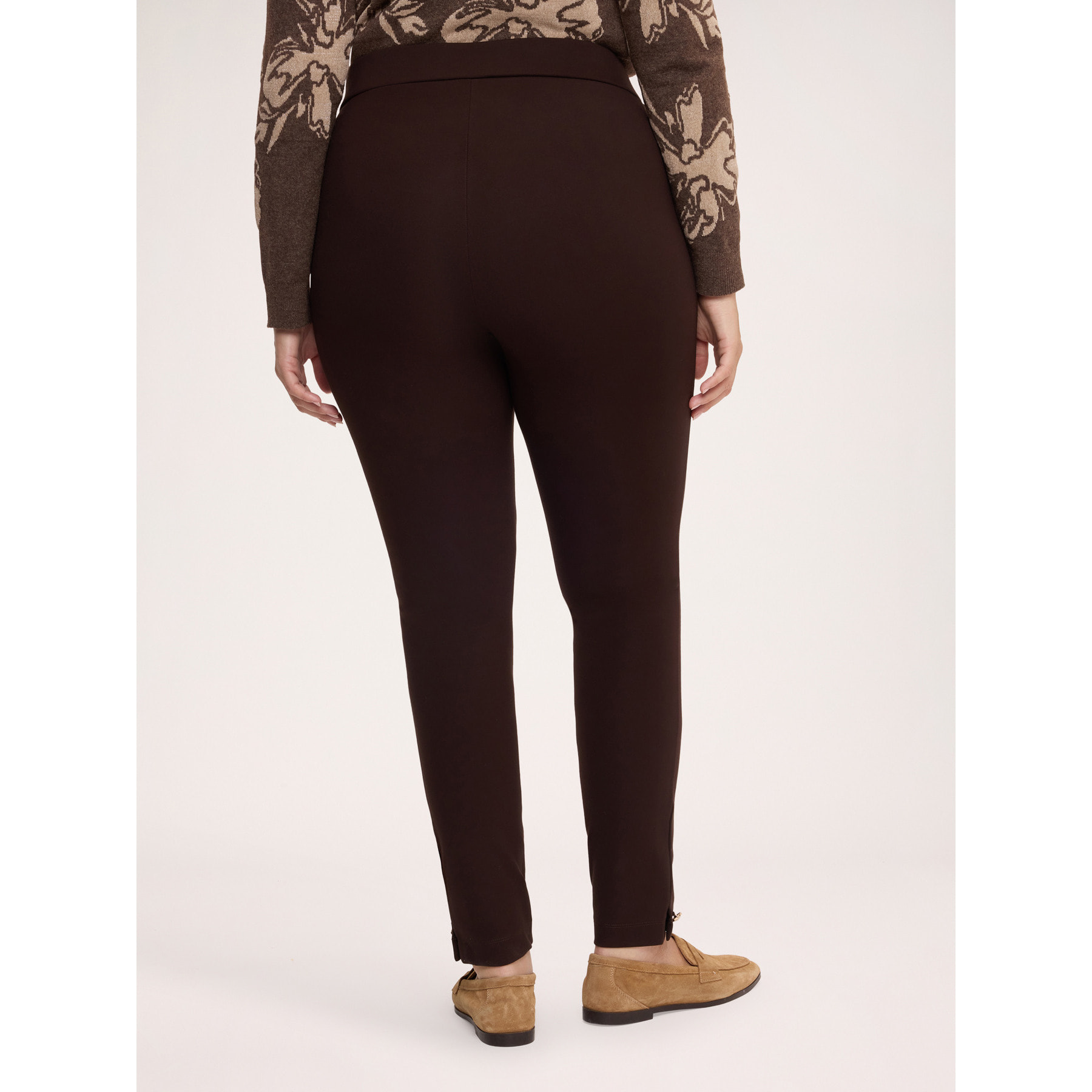 Fiorella Rubino - Pantaloni Leggings in Punto Milano - Marrone