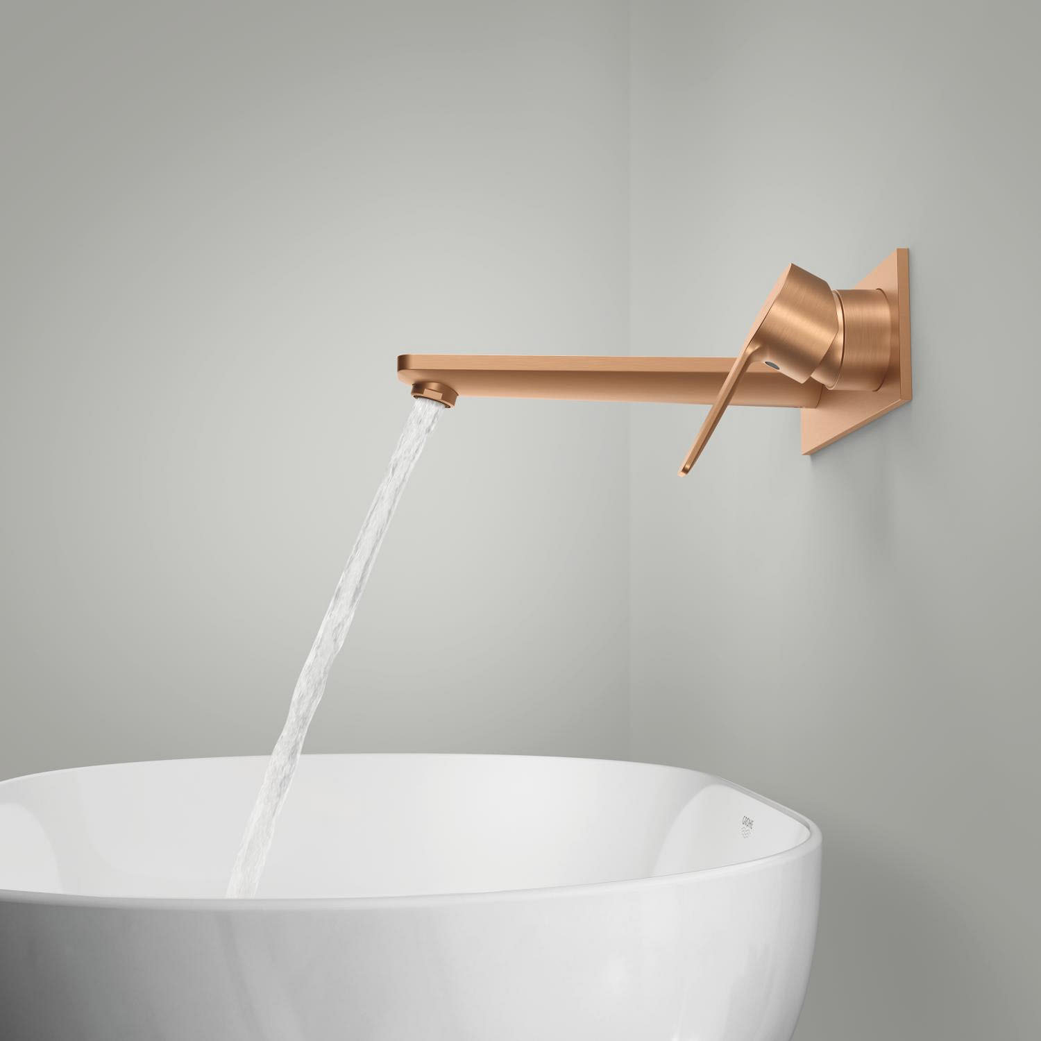 Mitigeur lavabo mural 2 trous Taille L - Hard Graphite brossé
