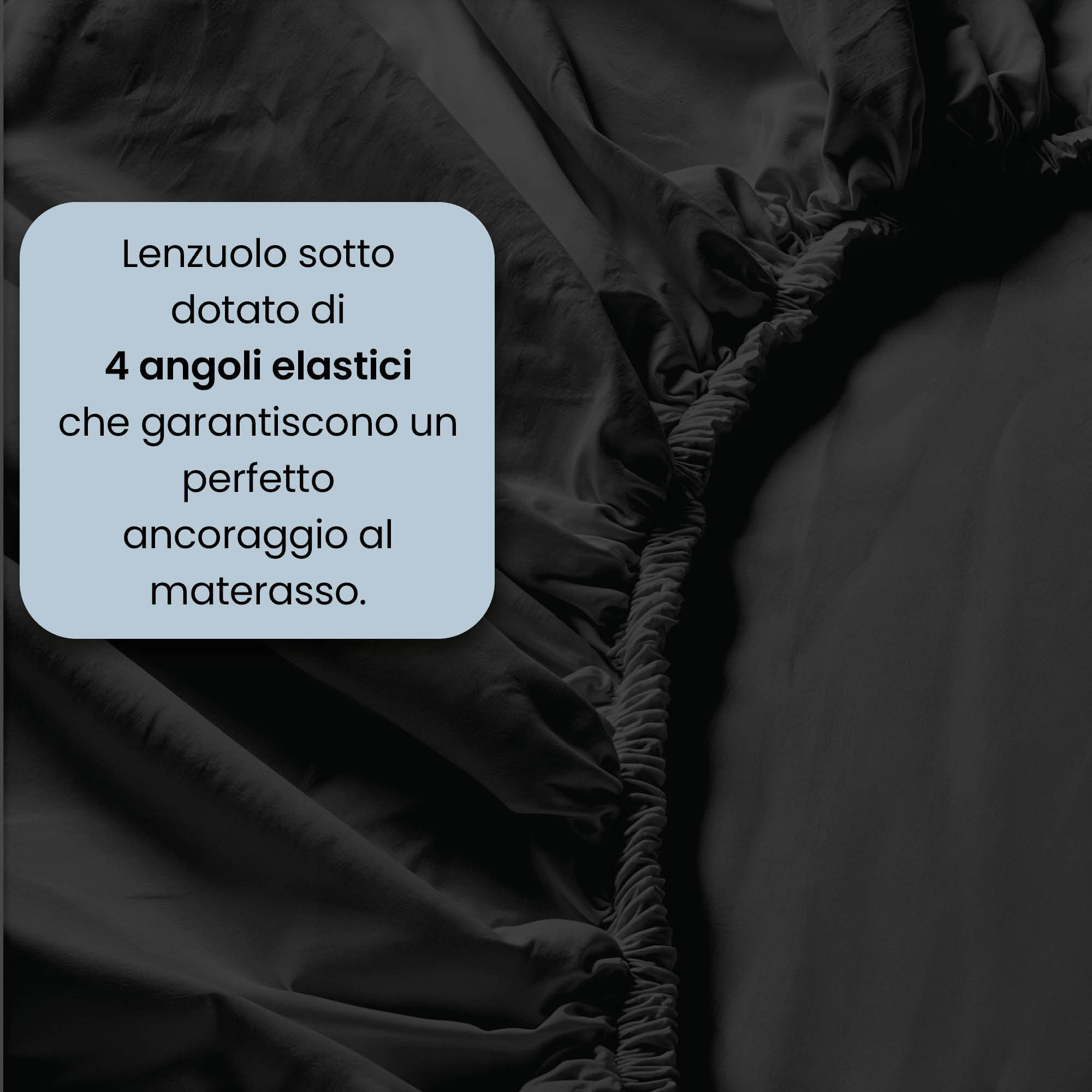 COMPLETO LETTO MAX COLOR, 100% Cotone, Made in Italy - NERO