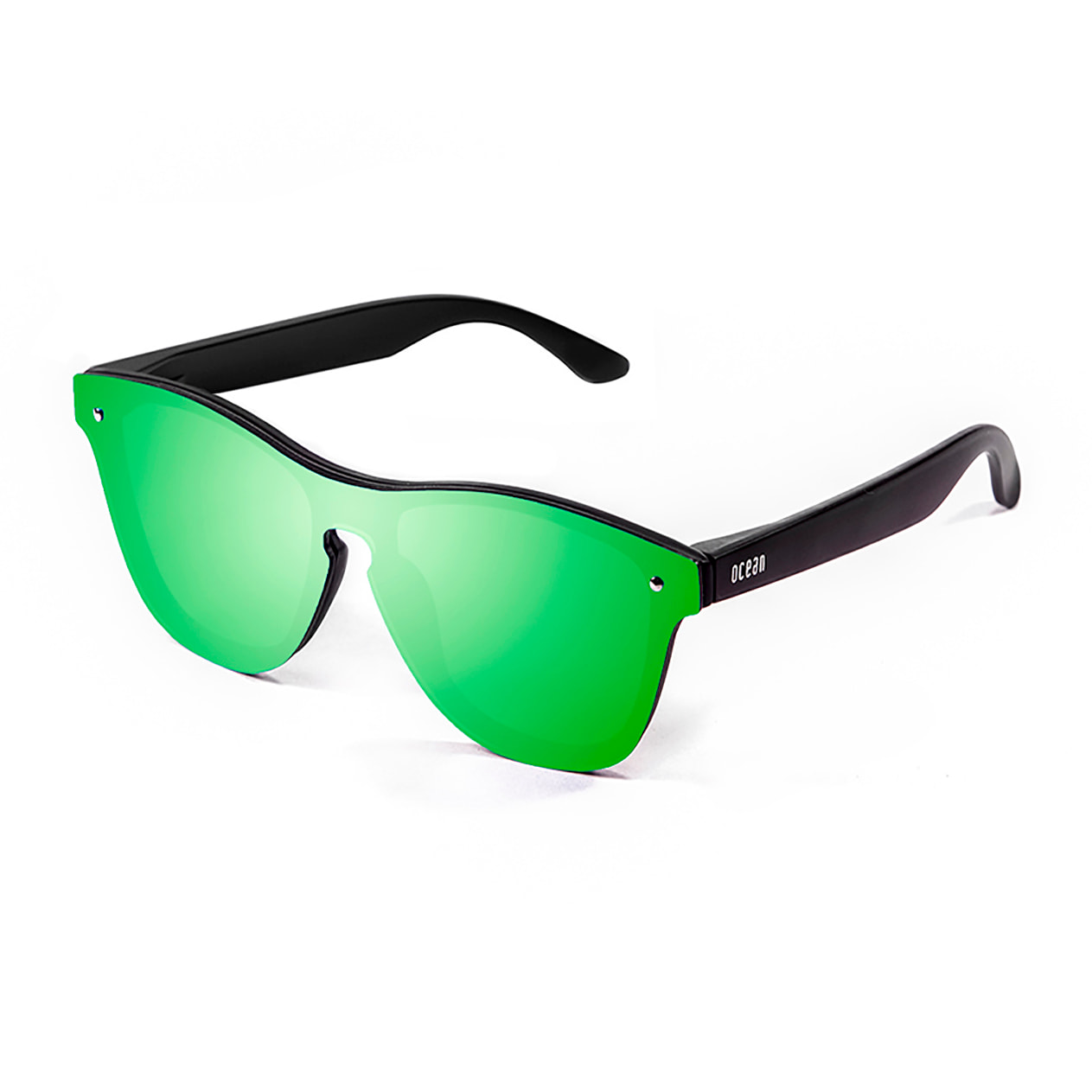 Gafas de sol OCEAN SOCOA - Negro mate / Plana de espejo verde