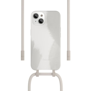 Coque avec cordon WOODCESSORIES iPhone 13 mini Tour de cou blanc