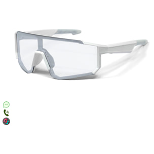 Gafas deportivas inteligentes QY PRO 1. Asistente de voz inteligente, traducción en tiempo real de más de 100 idiomas, control de música/llamadas y lentes fotocromáticas UV400.