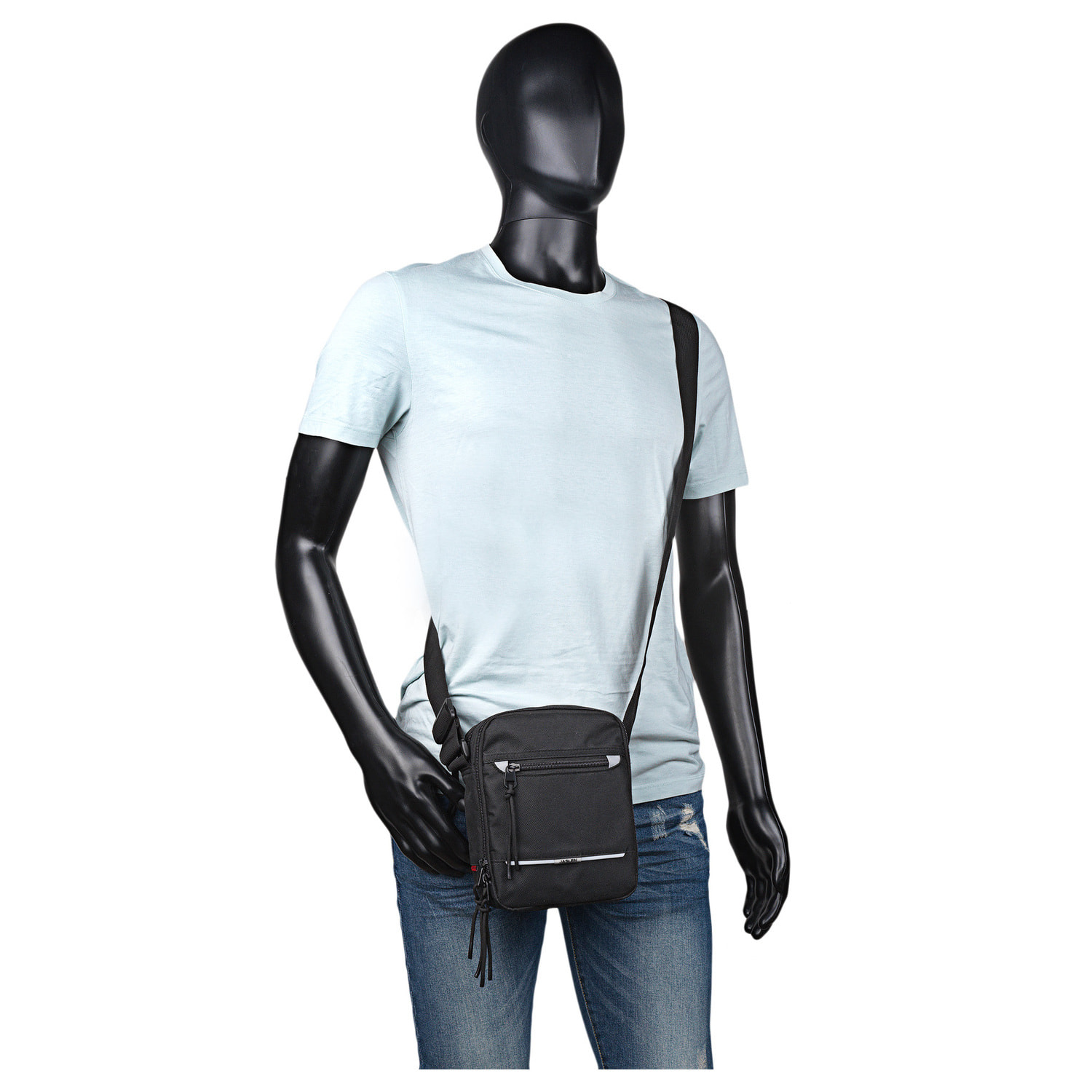 Bandolera Hombre Textil Jaslen Norwich Negro