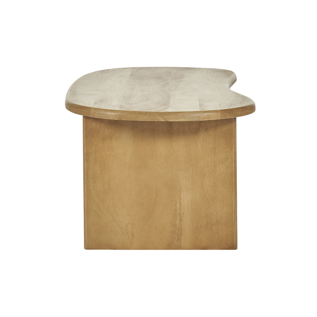 Table basse relevable design haricot avec rangement en bois manguier massif L95 cm KOKOA