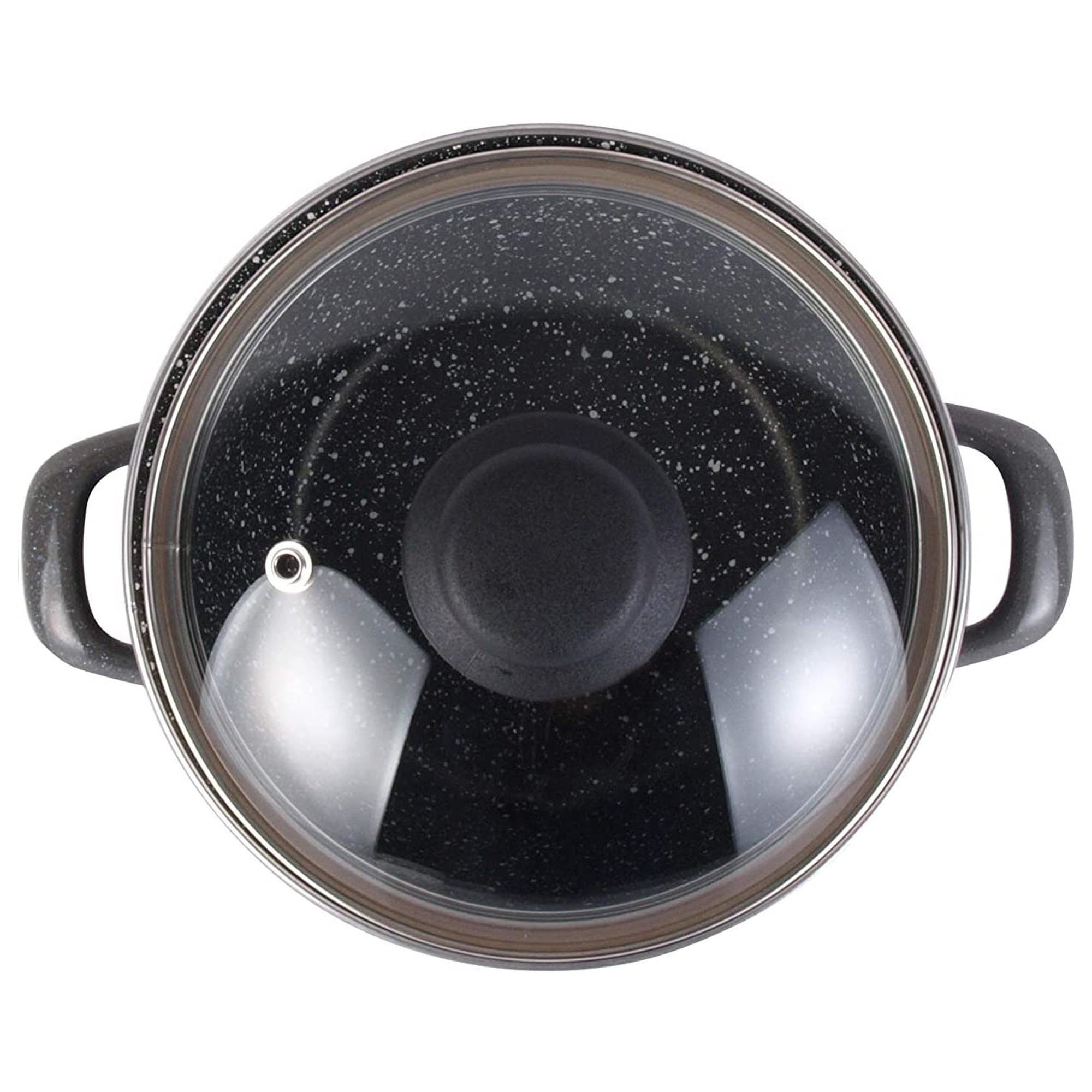 Magefesa K2 GRANSASSO olla 30 con tapa de vidrio, acero esmaltado vitrificado, en gris, inducción y lavavajillas