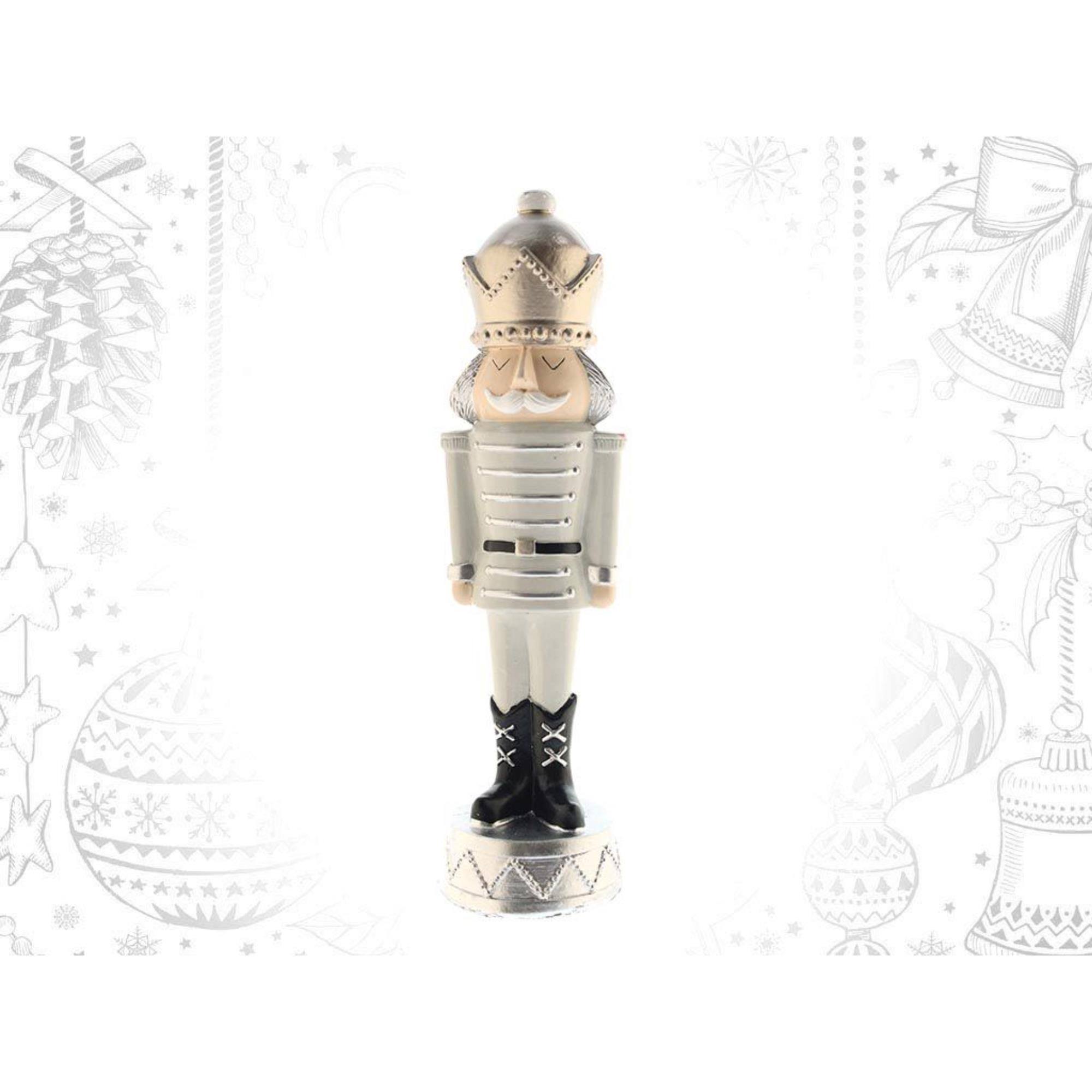 Soldado decorativo de navidad en poliresina dorado de estilo cascanueces h.25cm