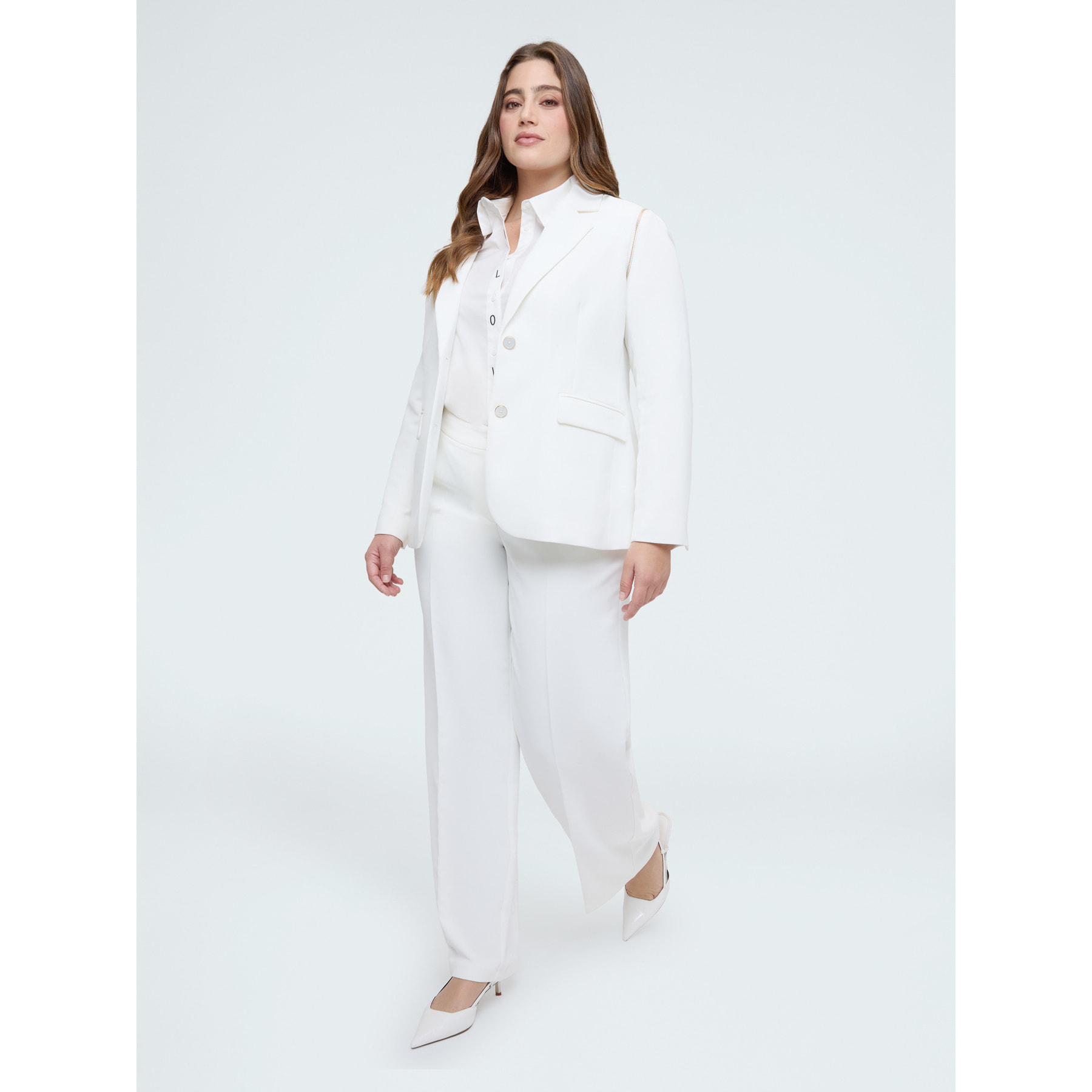 Fiorella Rubino - Blazer 2 en 1 con mangas desmontables - Blanco