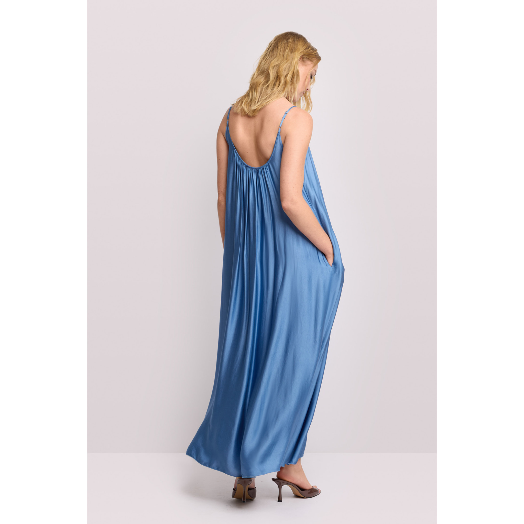 Kocca - Abito lungo con spalline sottili Donna, Tinta unita, Scollo ampio