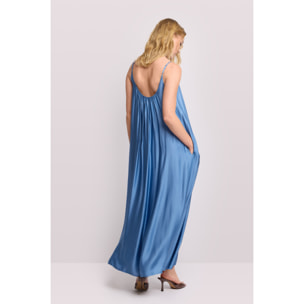 Kocca - Abito lungo con spalline sottili Donna, Tinta unita, Scollo ampio