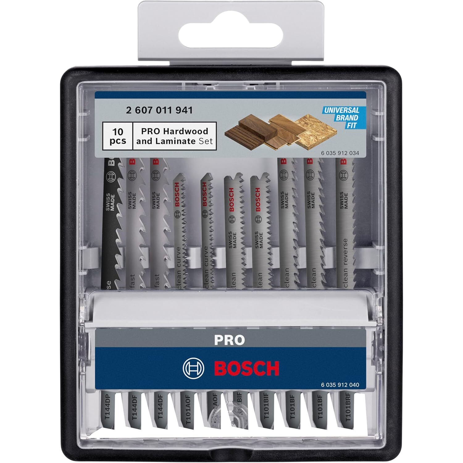 Coffret Pro 10 lames de scie sauteuse pour bois dur et stratifié 83 mm - BOSCH - 2607011941