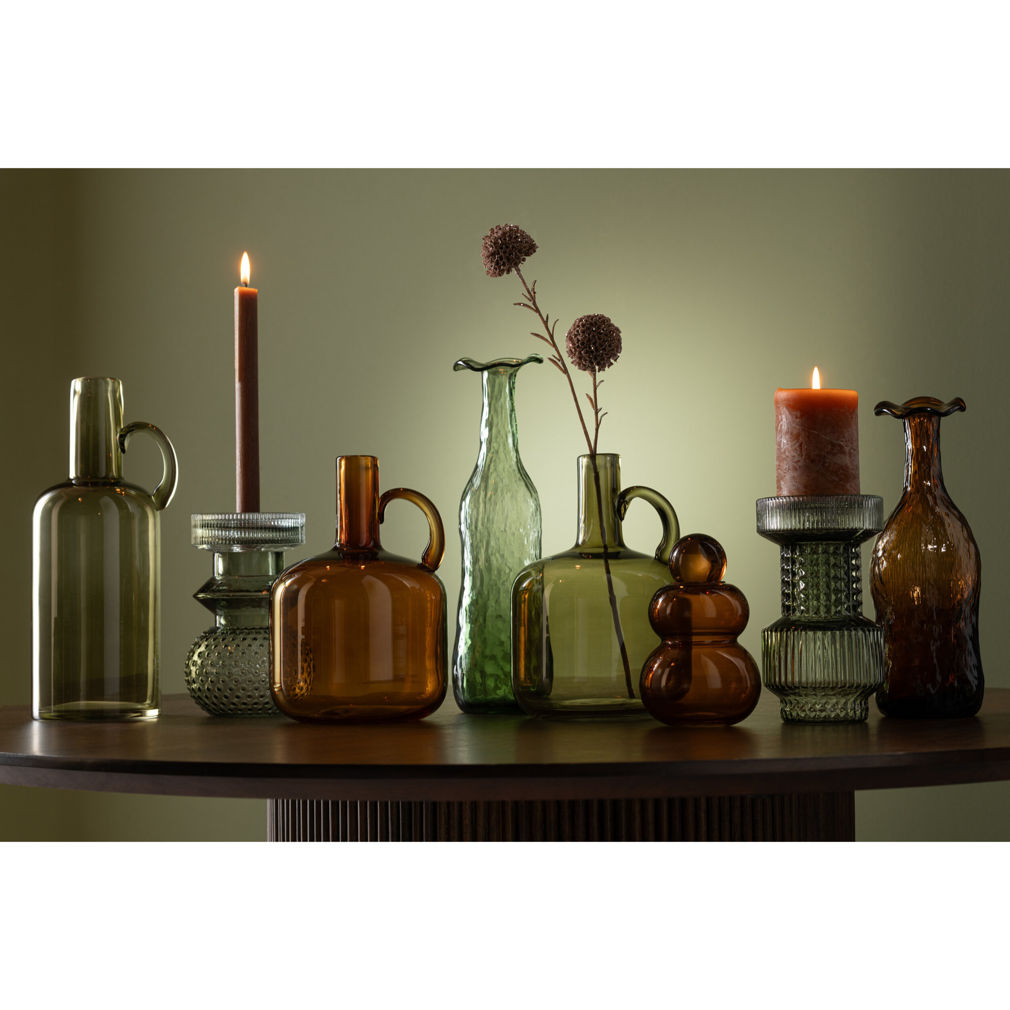 J-Line vase Eclosion - verre - vert - medium - 33 cm de hauteur