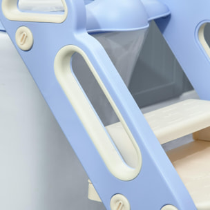 Adaptator WC para Niños con Escalera Plegable Reductor de Aprendizaje para Baño Asiento de Inodoro para Niños de 2-6 Años Portátil con Almohadillas Antideslizantes 67,9x42,8x51,5 cm Azul